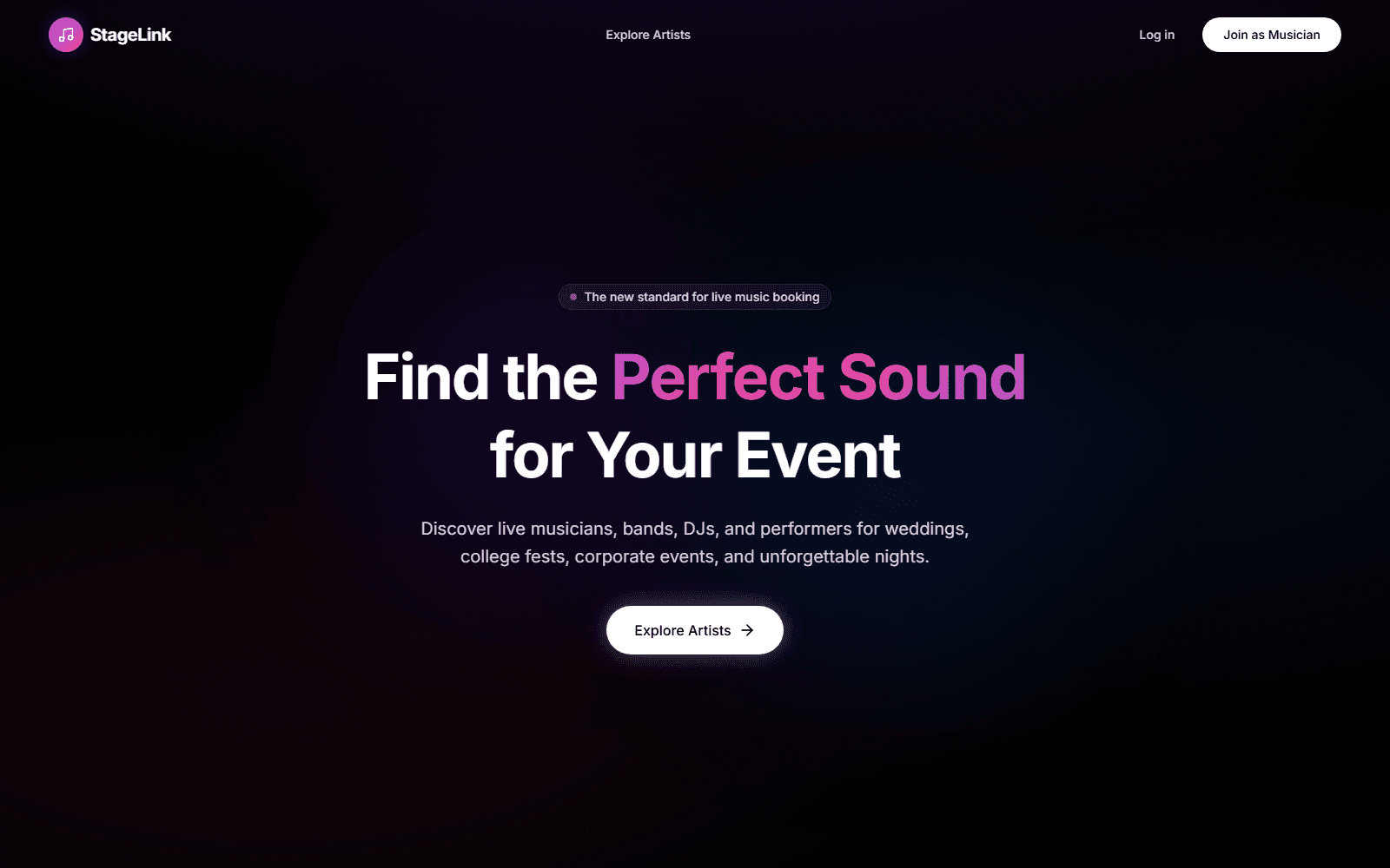 Music Marketplace website preview